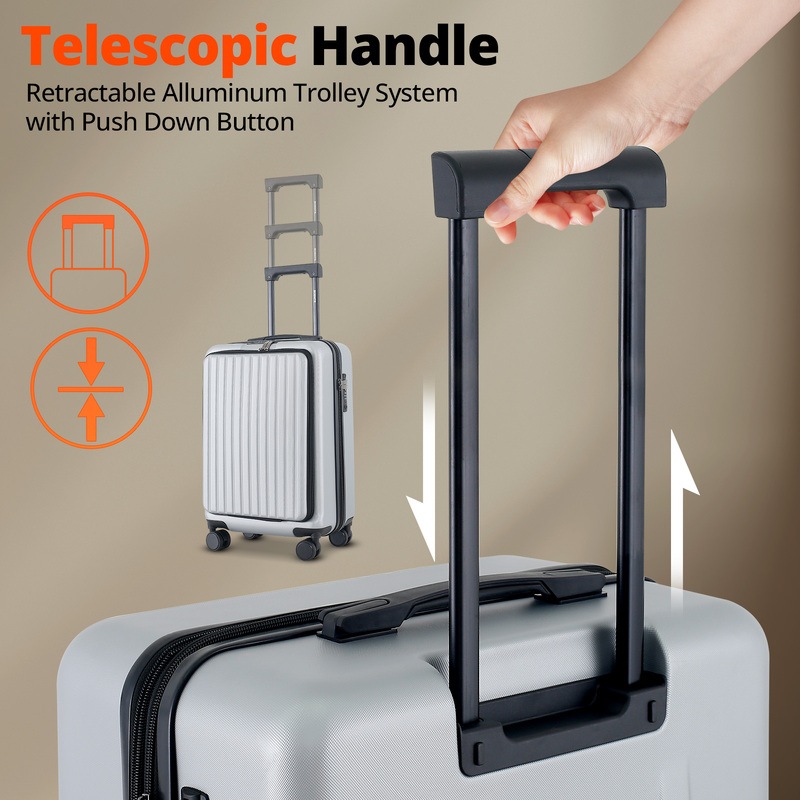 Buy 3 Piece Luggage Set Silver Hard Case Carry on Travel Suitcases MyDeal