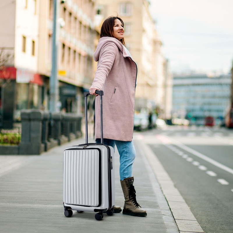 Buy 3 Piece Luggage Set Silver Hard Case Carry on Travel Suitcases MyDeal