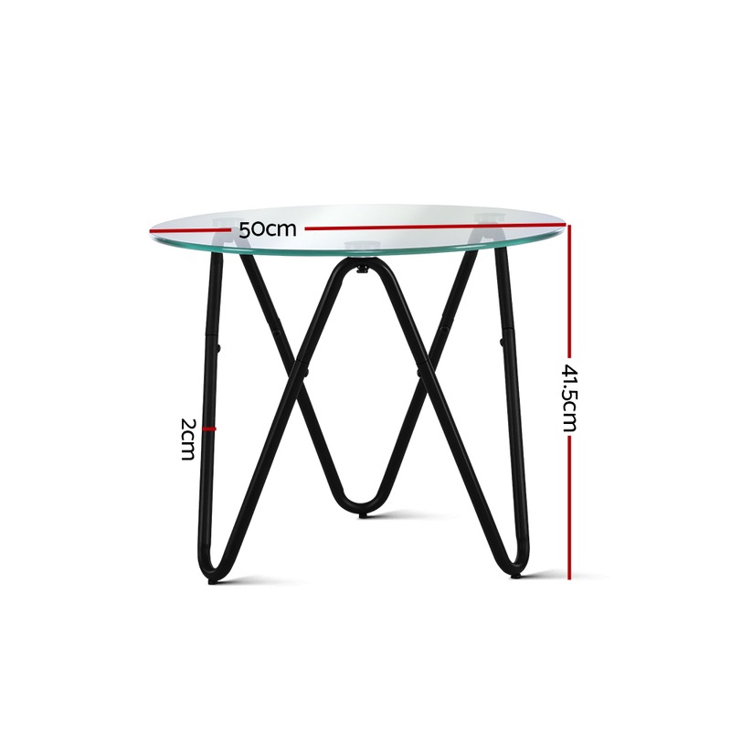 Buy Artiss Coffee Table Glass End Side Tables High Gloss Display Modern