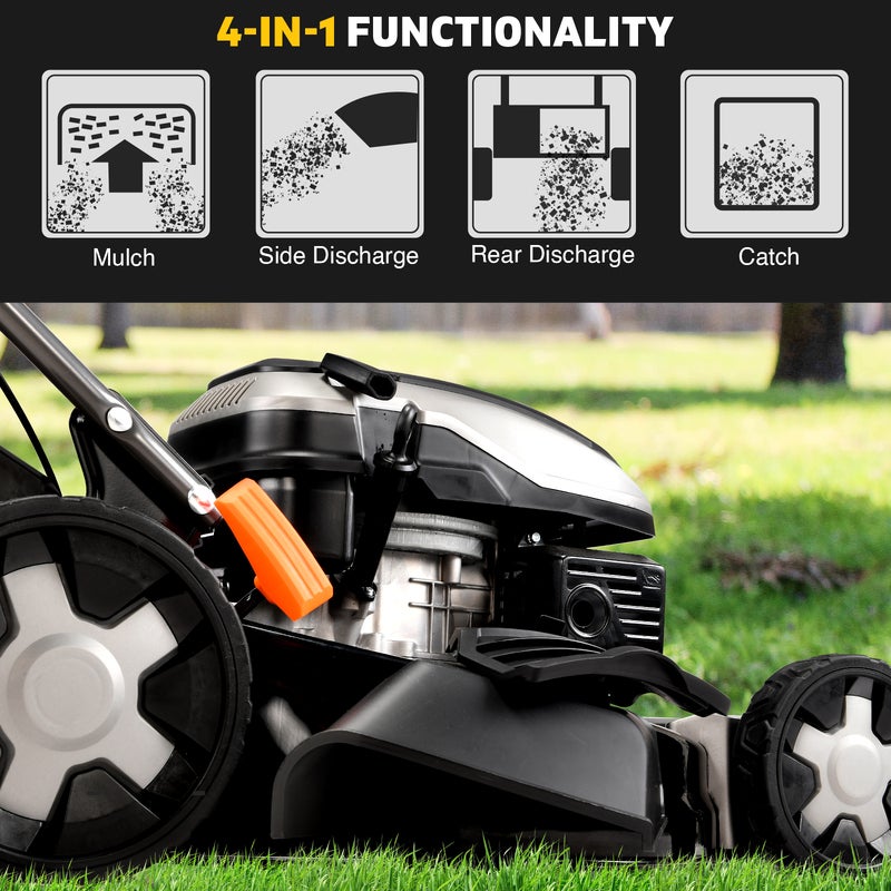 Buy Black Eagle Lawn Mower 18 & 20” Push & Self Propelled Lawnmower Petrol  4 Stroke - MyDeal