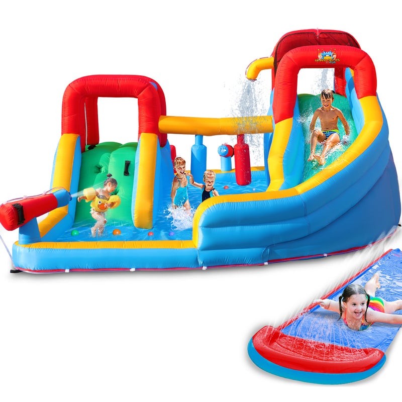 Buy Inflatable Water Park Kids Jumping Castle Double Slide Pool