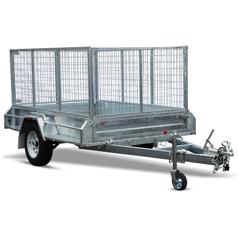 New 8x5 900MM Cage Heavy Duty Fully Welded Galvanised Box Trailer with ATM 1400K