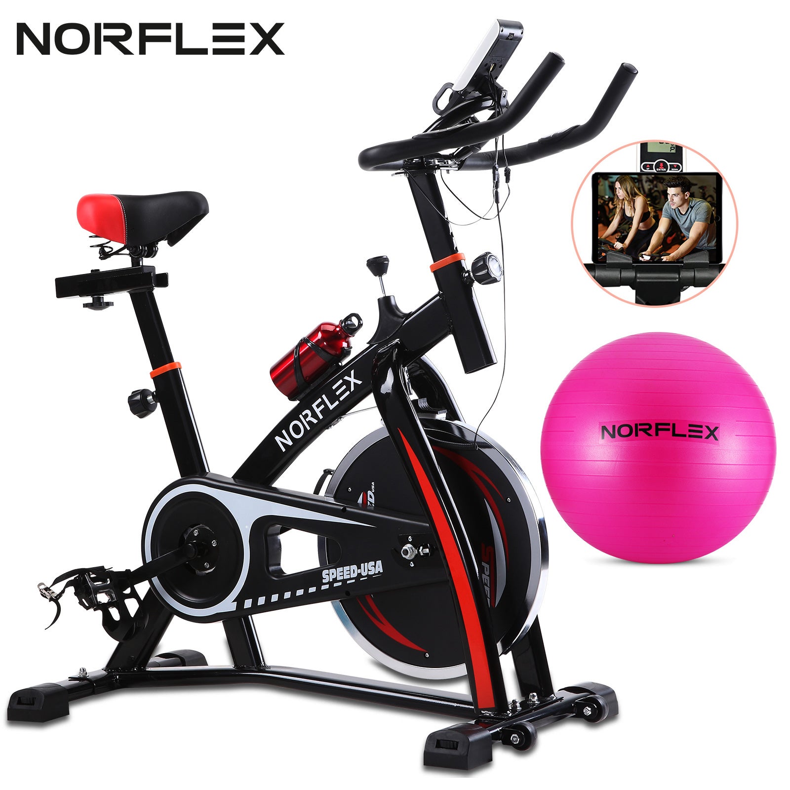 NEW LUXE FOLDABLE EXERCISE BIKE WHITE FITNESS WEIGHT LOSS MACHINE HOME GYM 