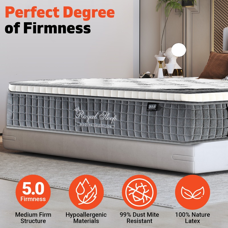 queen double king single mattress bed euro top 9 zone pocket spring latex 34cm buy king size mattress 352783