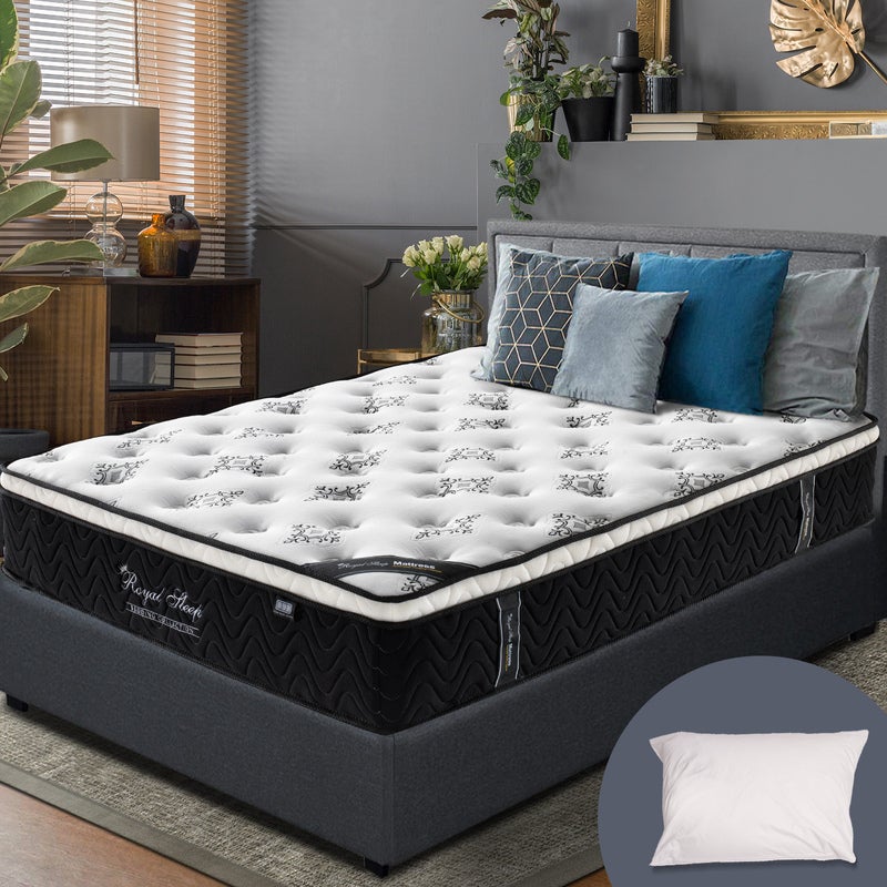 Queen Double King Single Mattress Bed Euro Top 9 Zone Pocket Spring Latex Memory
