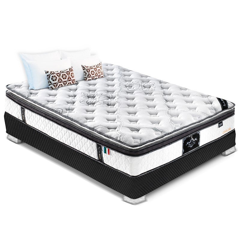 9-Zone Pocket Spring Latex Memory Foam Chiropractic Euro Top Mattress 34cm with FREE Pillow