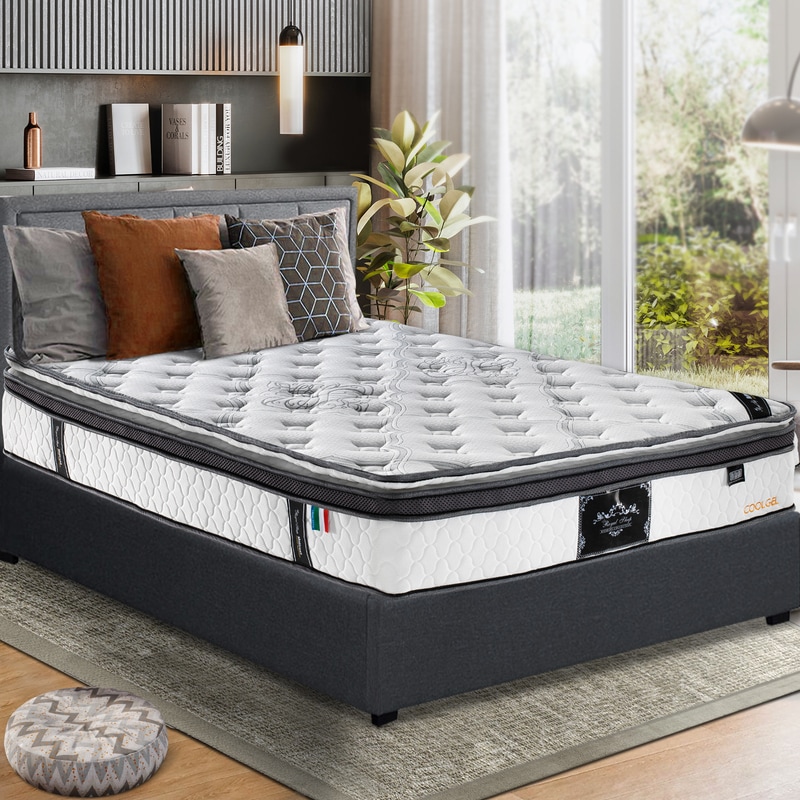 Queen Double King Single Mattress Euro & Pillow Top 9Zone Latex Memory Foam 34CM