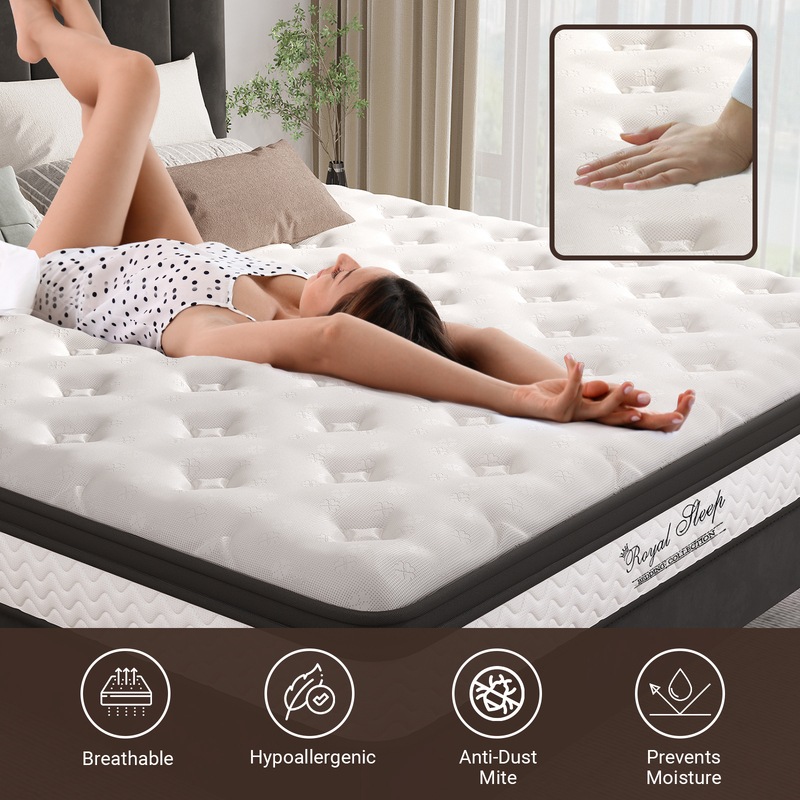 Buy Royal Sleep Queen Size Bed Mattress Memory Foam Bonnell Spring