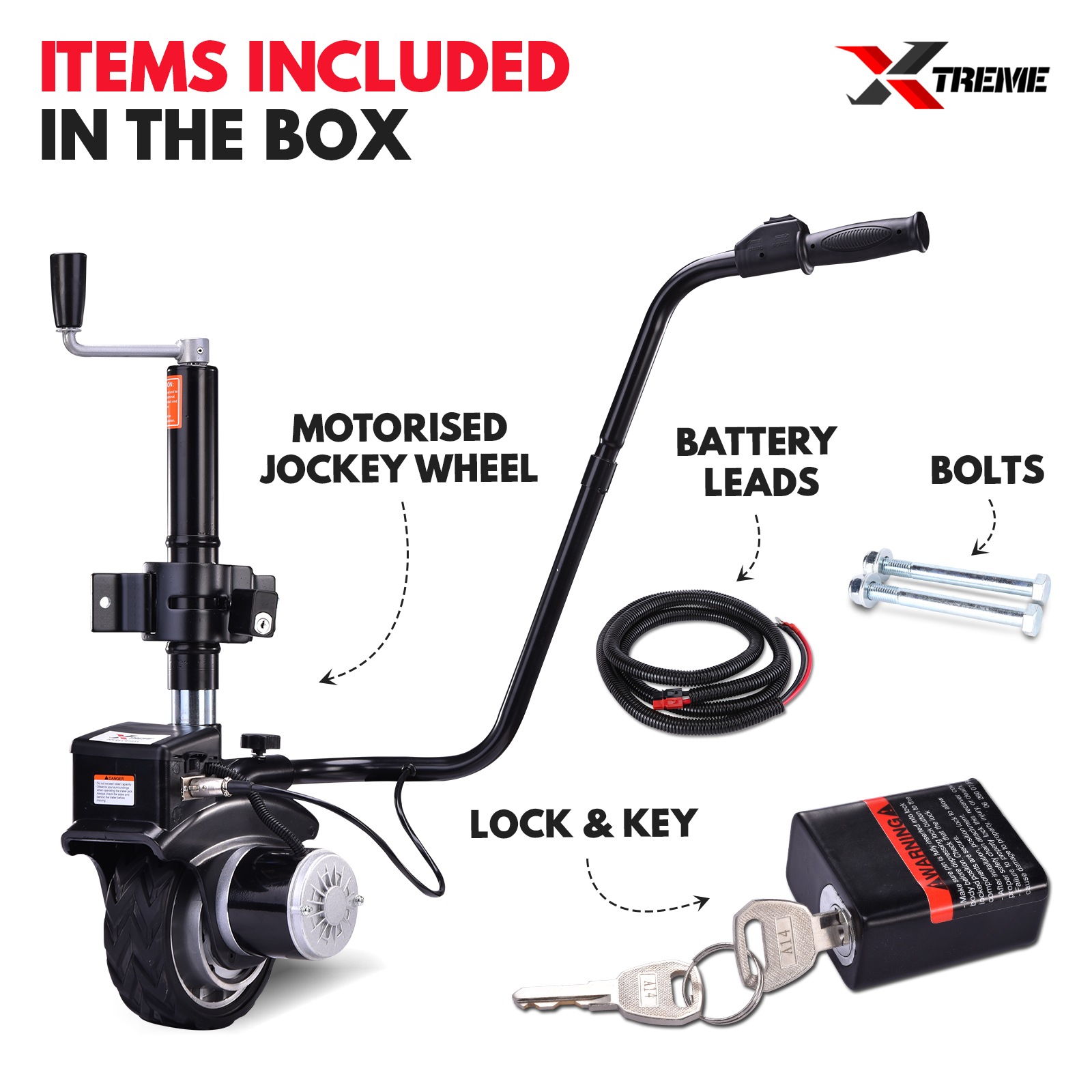 XTREME Motorised Jockey Wheel 12V 350W Electric Power Trailer Mover