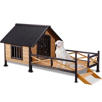 New Royal Pet Dog Timber House Kennel Wooden Home Outdoor Box Cabin Puppy Window