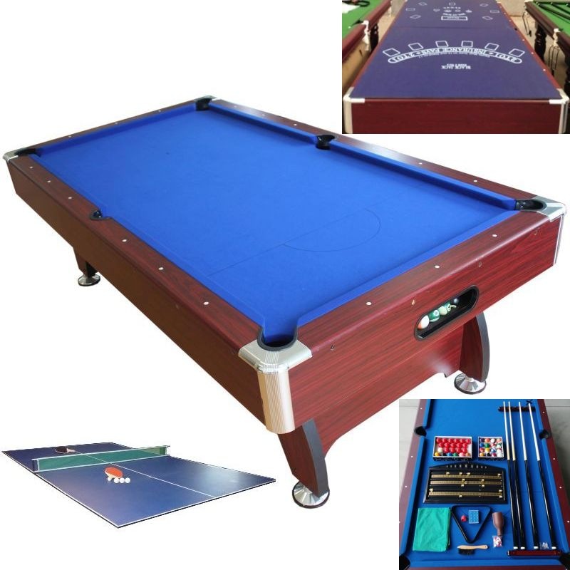 Buy MDF Full Pool Table with Table Tennis Table Top 8FT MyDeal