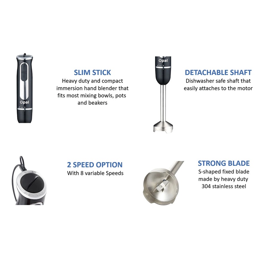 800W Stainless Steel Portable Stick Hand Blender Mixer Food Processor