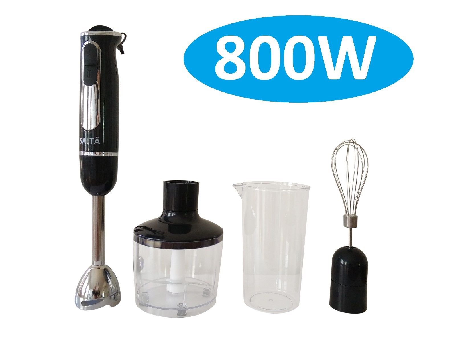 800W 4 in 1 Stainless Steel Portable Stick Hand Blender Set Mixer Food Processor egg whisk