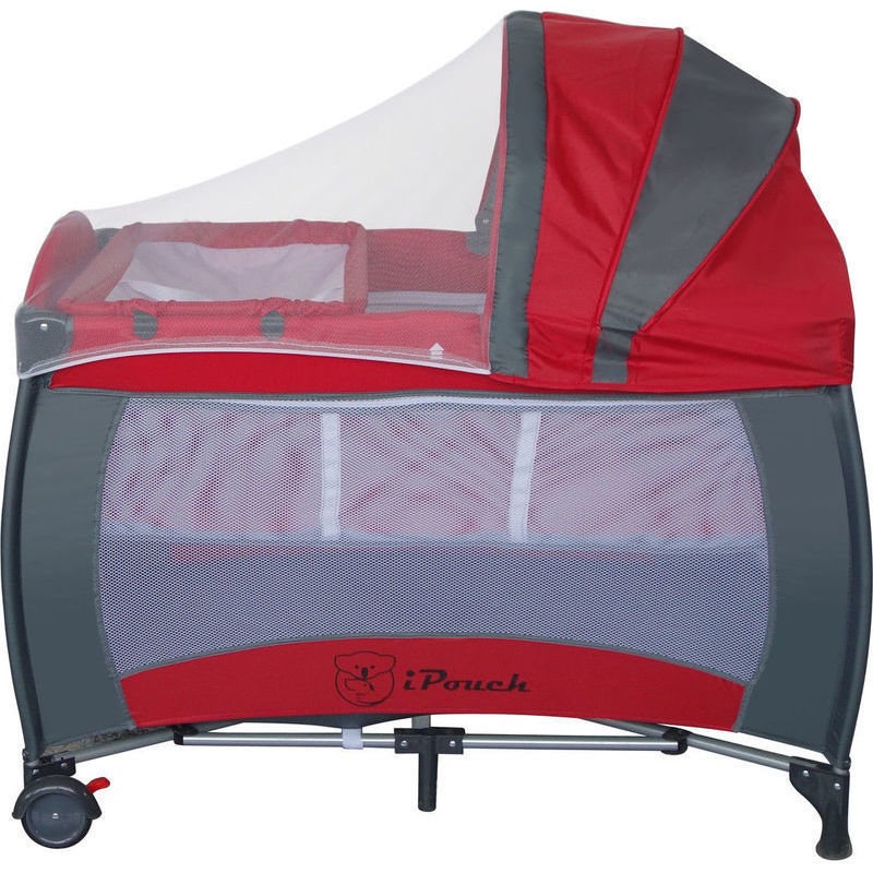 Buy Baby Travel PortaCot Playpen w/ Carry Bag in Red MyDeal
