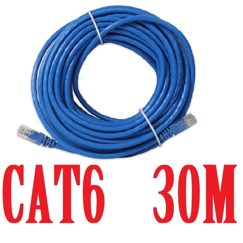 CAT6 Ethernet LAN Network Cable 30m 90 Feet in Blue