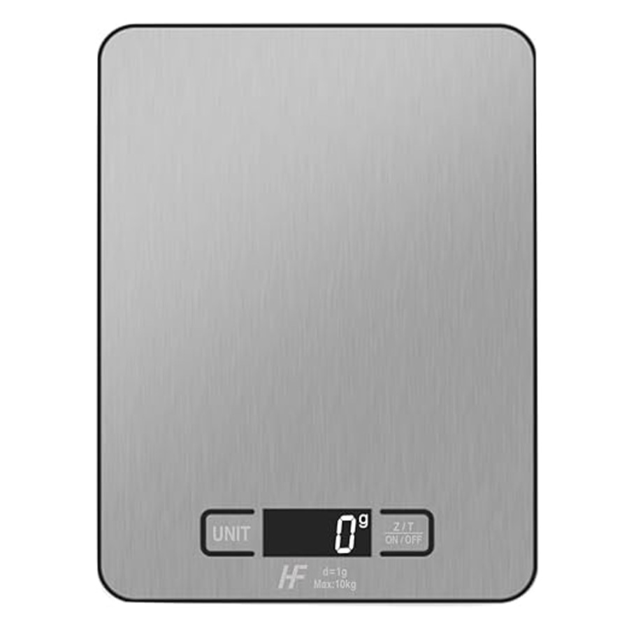 HomeFashion 10kg 1g Digital Kitchen Scales Food Scale Large 23x17cm Platform Electronic Cooking with Backlit LCD Display Multifunction for Home Office Use