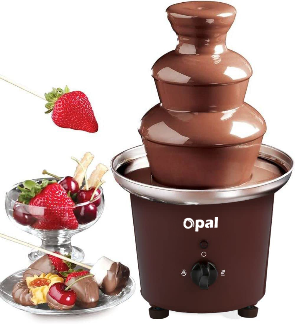 New Large 3-Tier Stainless Steel Chocolate Fondue Fountain with 0.9L Capacity