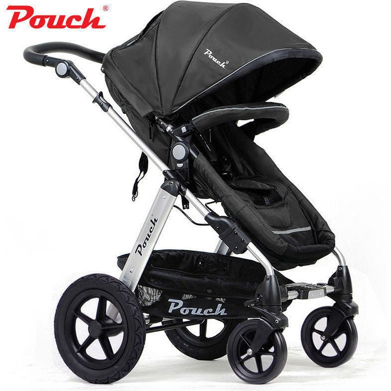 Pouch 2-in-1 Baby Pram Stroller & Bassinet in Black