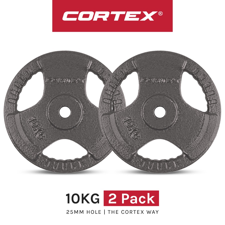 CORTEX 10kg Tri-Grip Standard Plates 25mm (Pair)