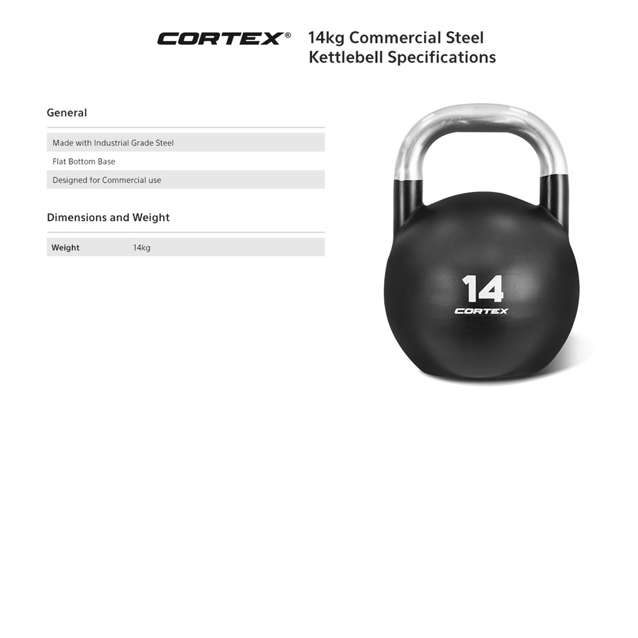 CORTEX 14kg Commercial Steel Kettlebell V2