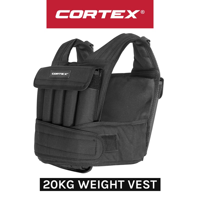 CORTEX 20kg Adjustable Weight Vest with 1kg Increments (Black
