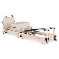 Lifespan Fitness Contour Folding Wooden Pilates Reformer Machine Set in Beige