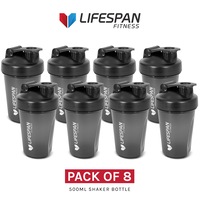 Lifespan Fitness Shaker Bottle (500ml, Black) Pack of 8