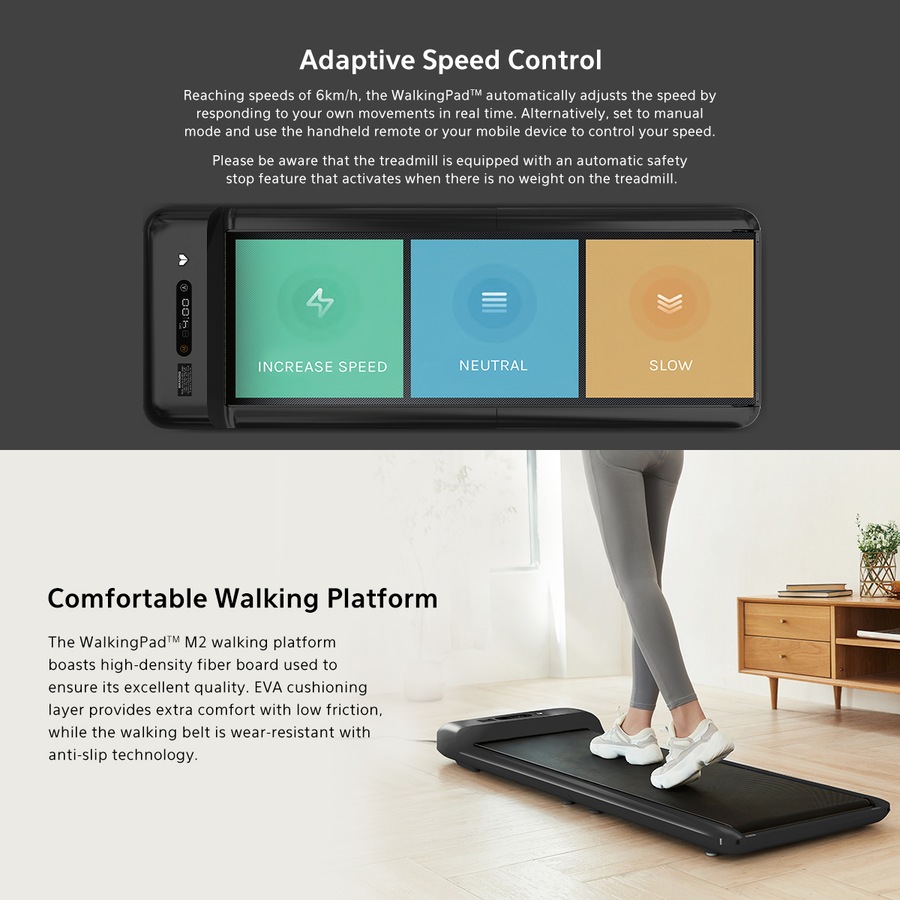 Lifespan Fitness WalkingPad™ M2 Treadmill Under Desk Treadmill 180° Fully Foldable for Convenient Storage 6km/h