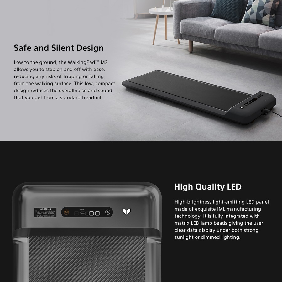 Lifespan Fitness WalkingPad™ M2 Treadmill Under Desk Treadmill 180° Fully Foldable for Convenient Storage 6km/h