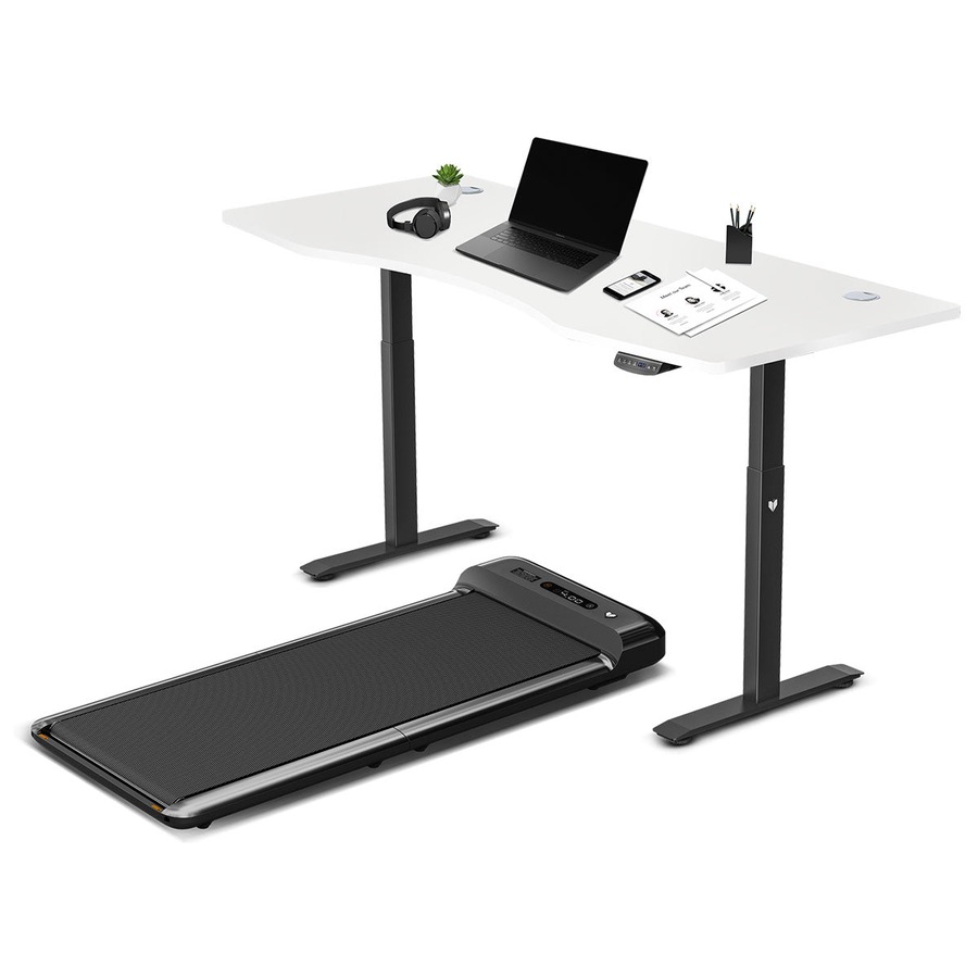 Lifespan Fitness WalkingPad M2 Treadmill with ErgoDesk Automatic Standing Desk 1800mm in White/Black