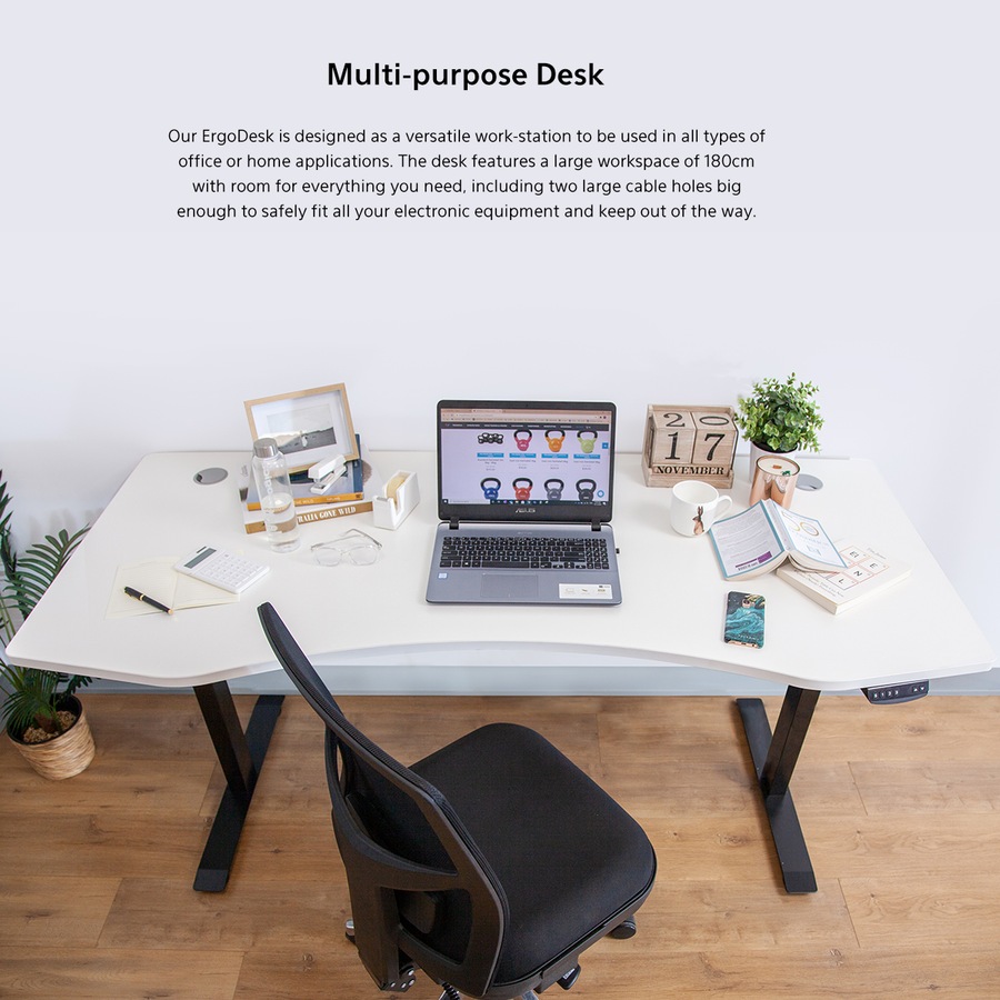 Lifespan Fitness WalkingPad M2 Treadmill with ErgoDesk Automatic Standing Desk 1800mm in White/Black