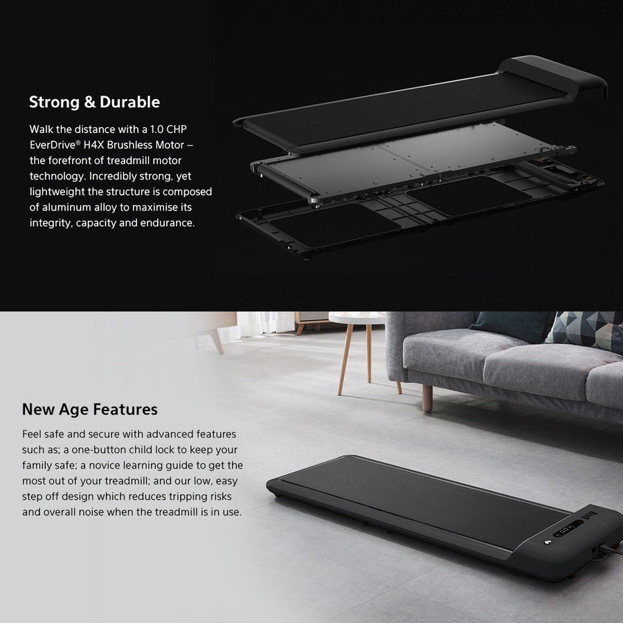 Lifespan Fitness WalkingPad M2 Treadmill with ErgoDesk Automatic Standing Desk 1800mm in White/Black