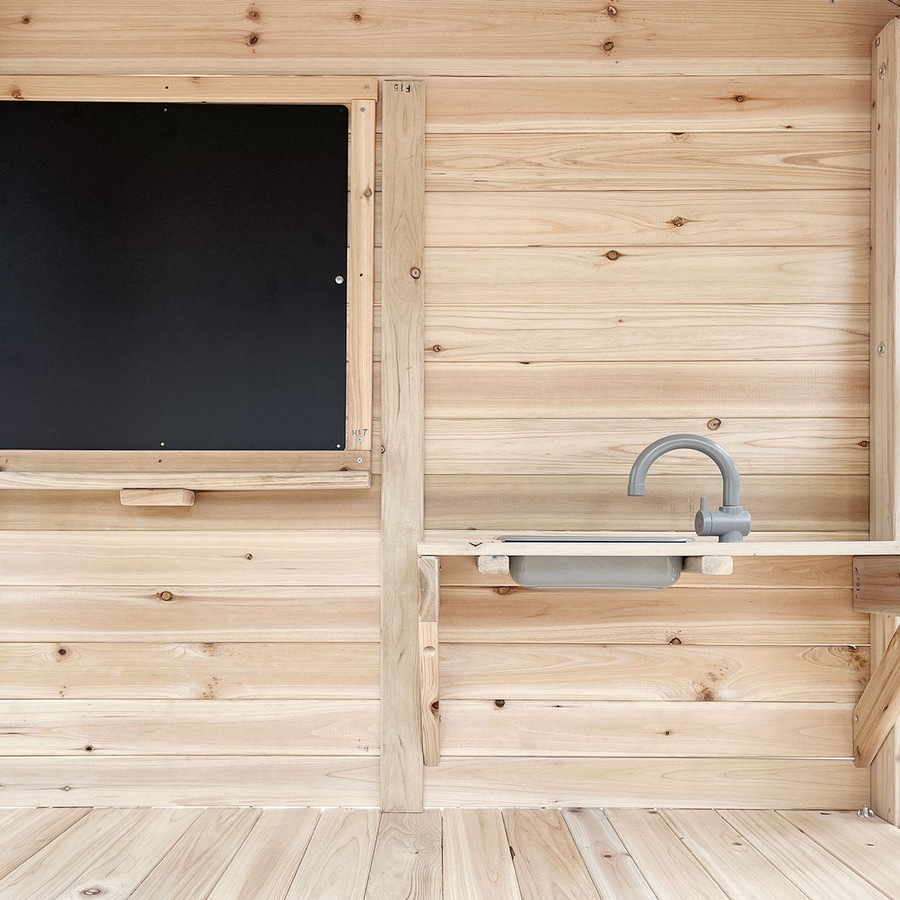 Lifespan Kids Kingston Cubby House Swing Set with 2.2m Blue Slide