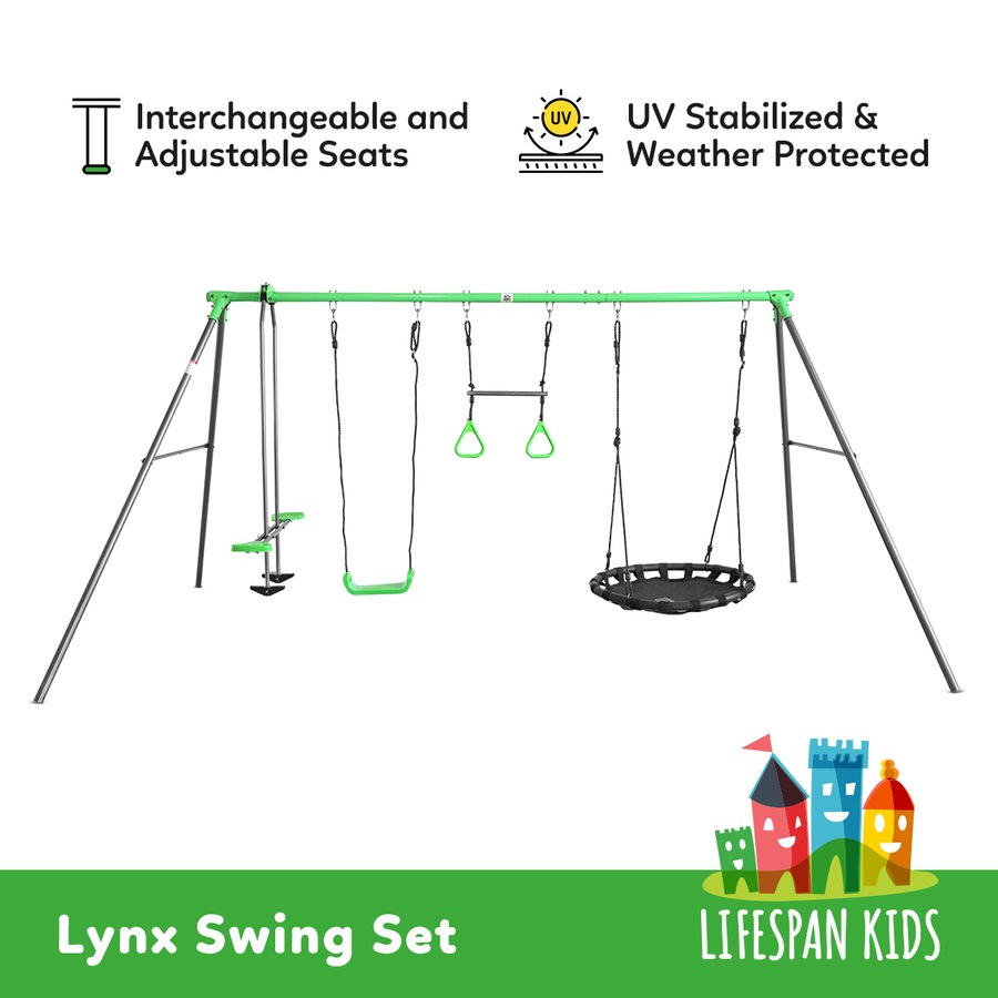 Lifespan Kids Lynx 4 Station Swing Set