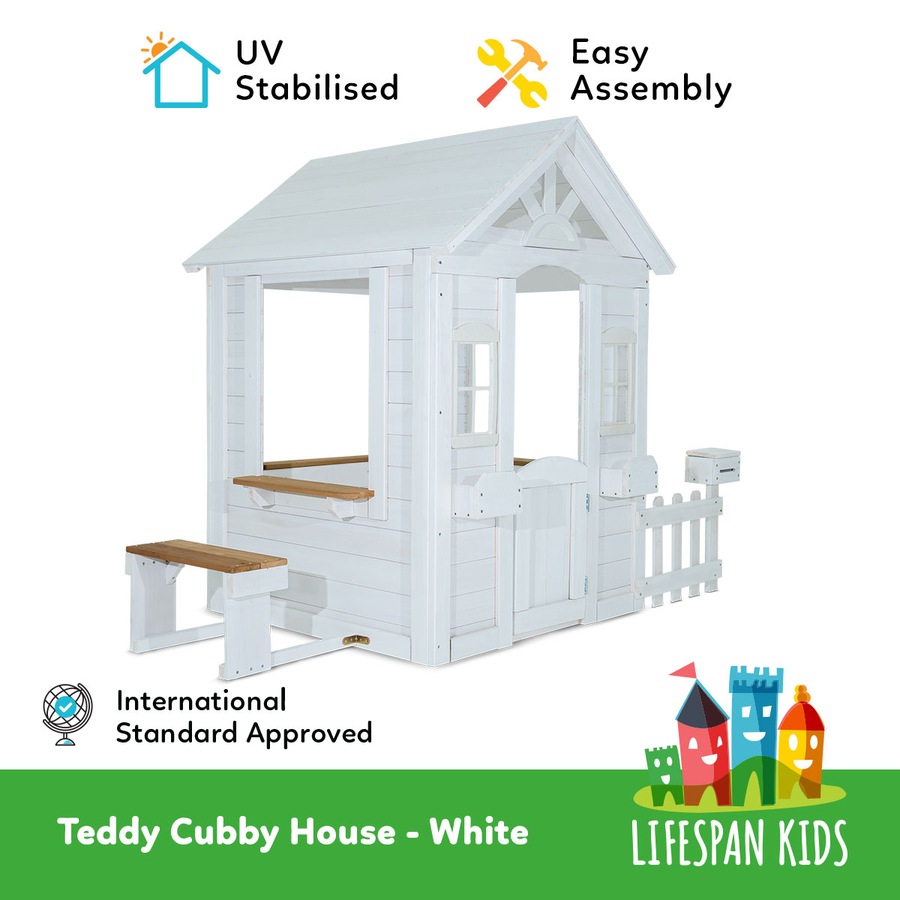 Lifespan Kids Teddy Cubby House in White (V2)