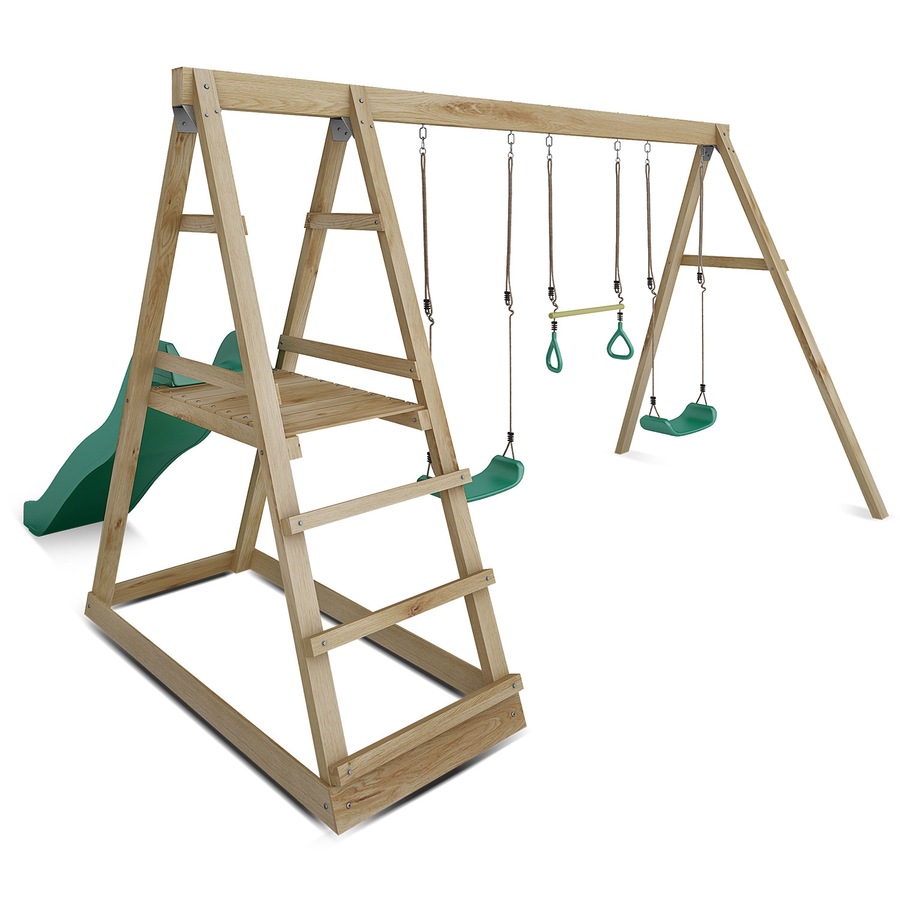 Lifespan Kids Winston 3-Station Timber Swing Set with Slide