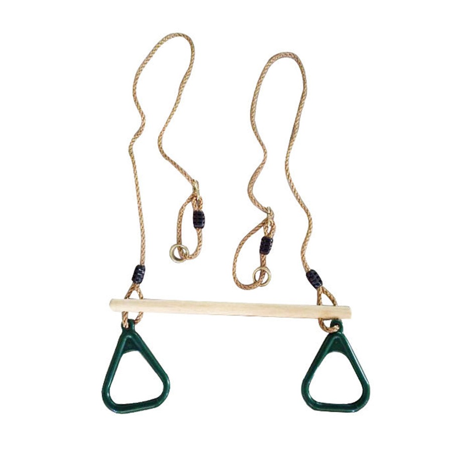 Lifespan Kids Wooden Swing Set Trapeze Bar with Round Steel Rings