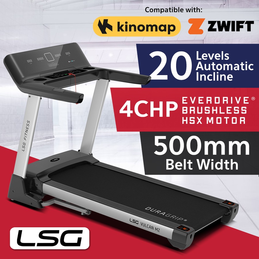LSG Vulcan M2 Treadmill with 4.0 CHP 18km/h Max Speed 20 Auto Incline Levels Bluetooth Speakers