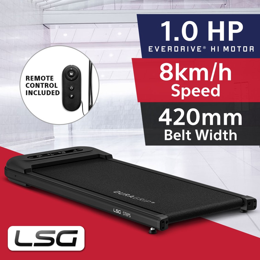 LSG STEPS 420mm Extra Wide Walking Pad Under Desk Treadmill 8km/h Speed Suitable for Walk & Work Home Office