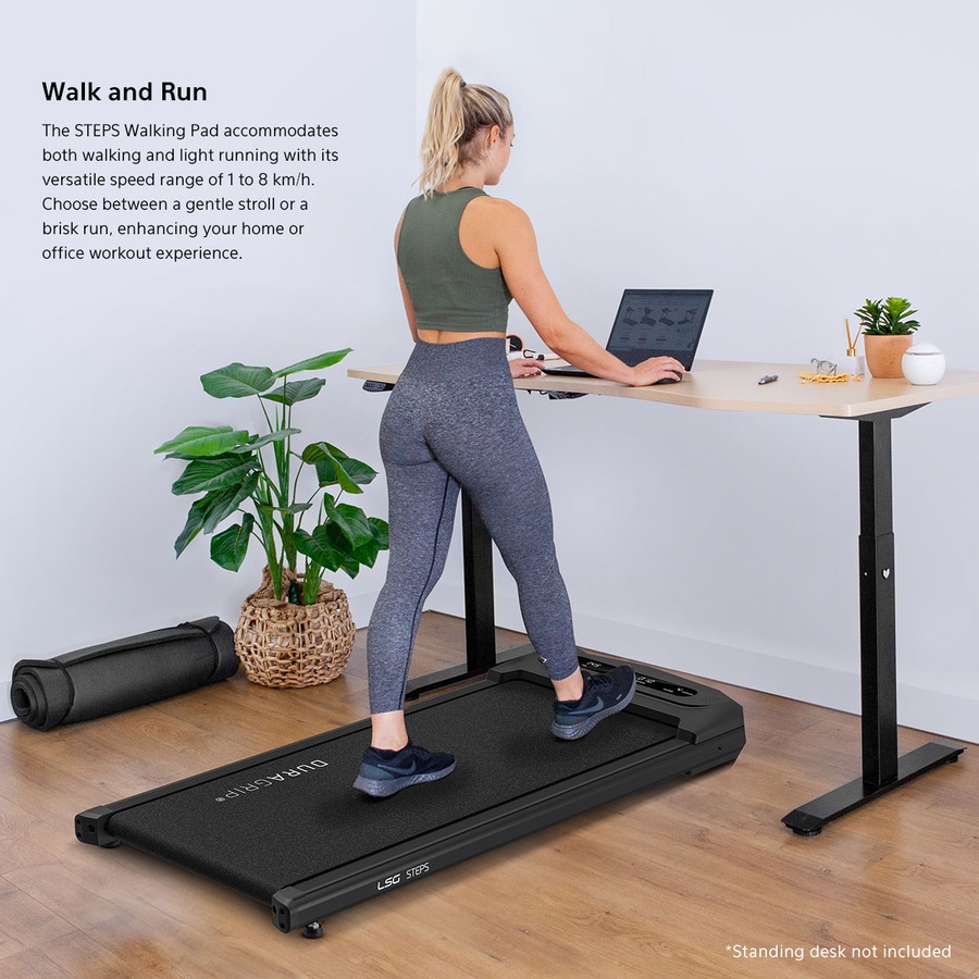 LSG STEPS 420mm Extra Wide Walking Pad Under Desk Treadmill 8km/h Speed Suitable for Walk & Work Home Office