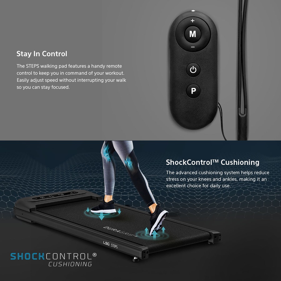 LSG STEPS 420mm Extra Wide Walking Pad Under Desk Treadmill 8km/h Speed Suitable for Walk & Work Home Office