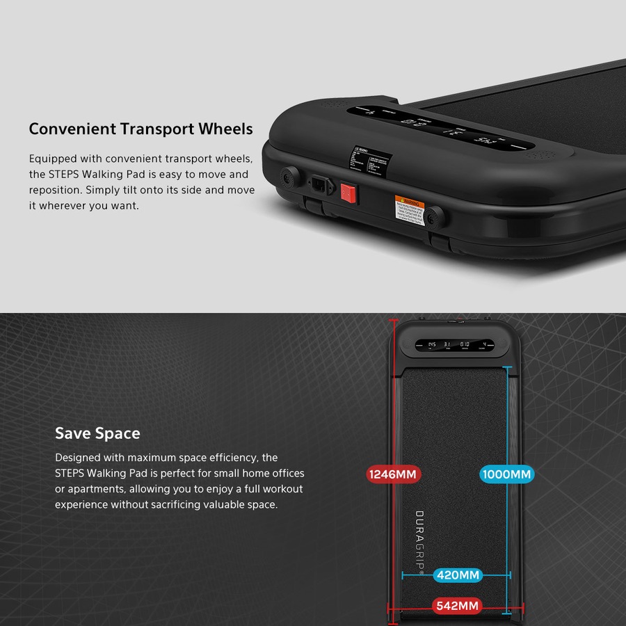 LSG STEPS 420mm Extra Wide Walking Pad Under Desk Treadmill 8km/h Speed Suitable for Walk & Work Home Office