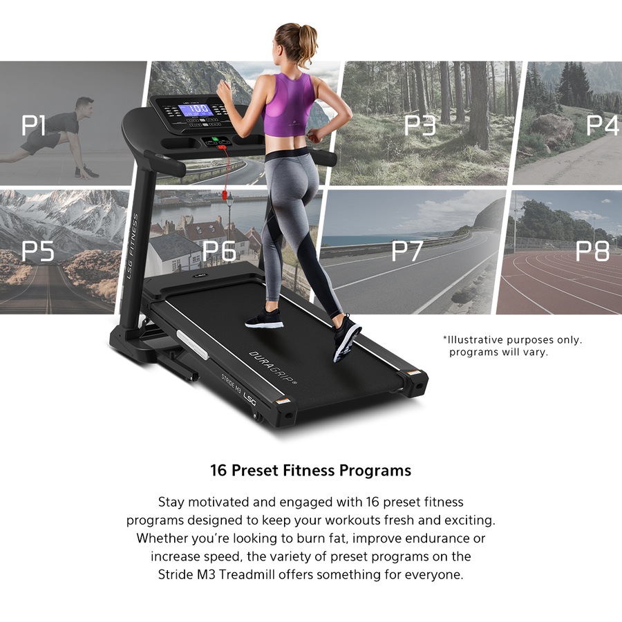 LSG Stride M3 Treadmill Home Cardio for Walking, Jogging & Running 20km/h Max Speed with 15 Automatic Incline Levels