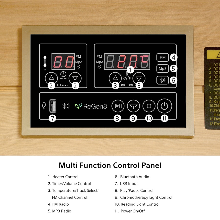 ReGen8 Solo V2 - 1 Person 1410W Infrared Sauna