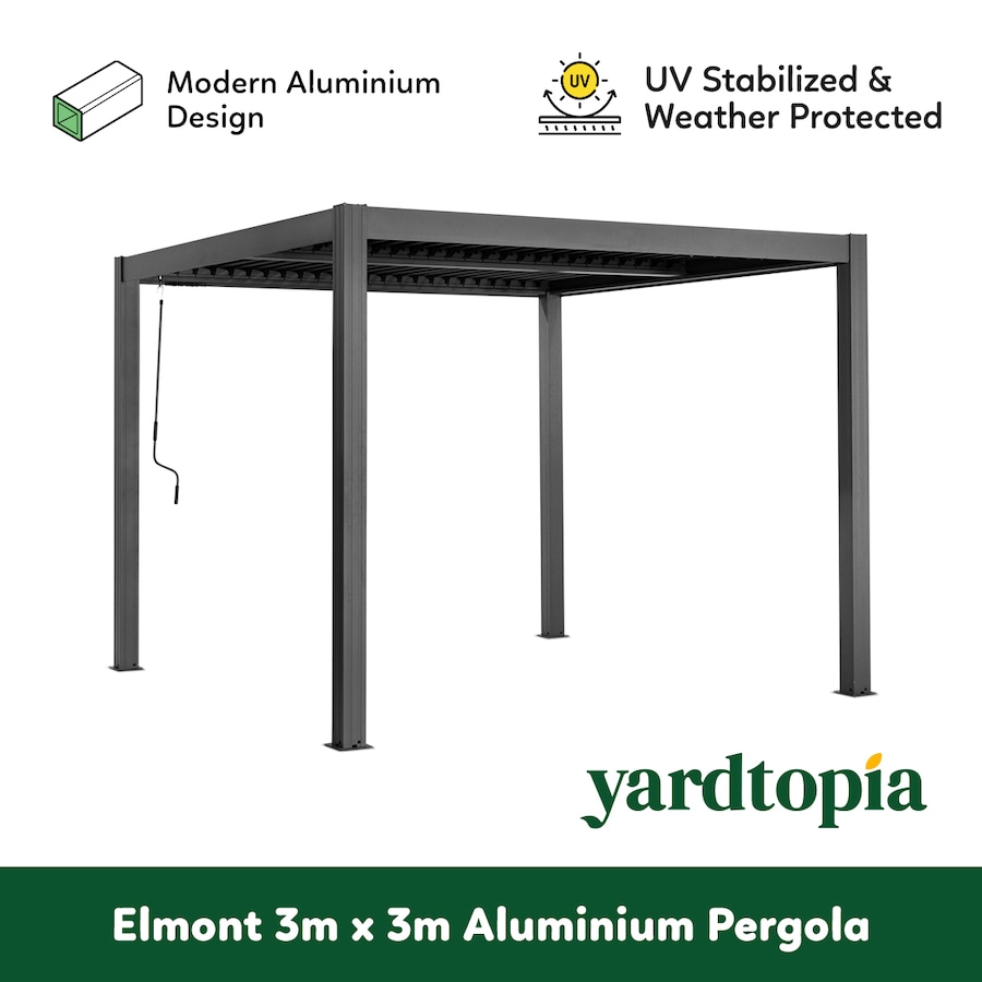 Yardtopia Elmont 3m x 3m Aluminium Adjustable Louvre Pergola