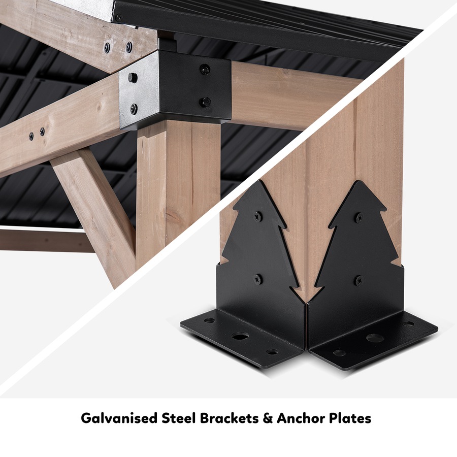 Yardtopia Fremantle 3.6m x 3m Timber & Steel Gable Roof Gazebo