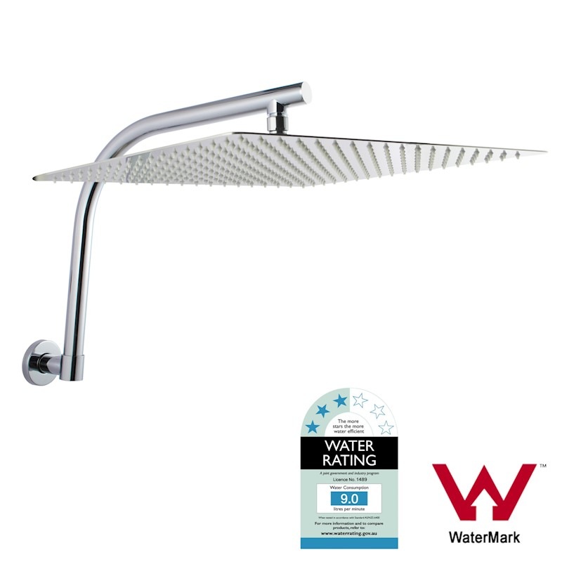 Buy 16” Square Chrome Stainless Steel Rainfall Shower Head Swivel