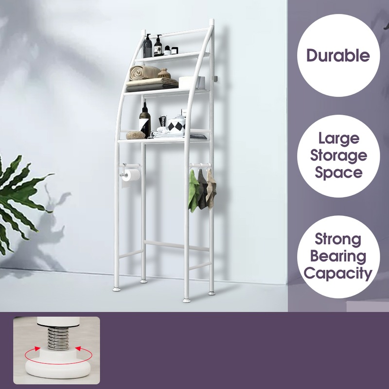 Buy 3 Tiers White Bathroom Shelf Brackets Towel Rack Laundry Washing