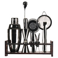 ACA 304SS Vintage Cocktail Shaker Maker Set Jigger Dining Bar Tools 12pc Kit