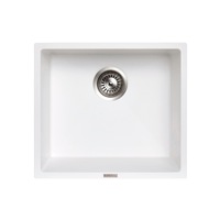 ACA 457 x 406 x 200mm White Single Big Bowl Granite Stone Kitchen/Laundry Sink Top/Flush/Under Mount